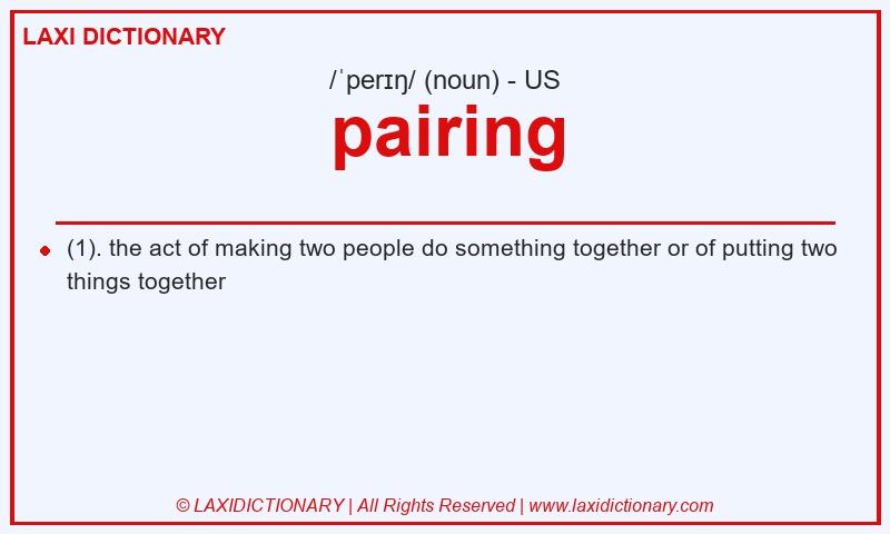 Definition pairing in American English