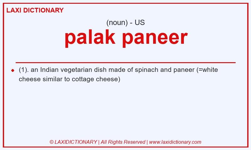 Definition palak paneer in American English