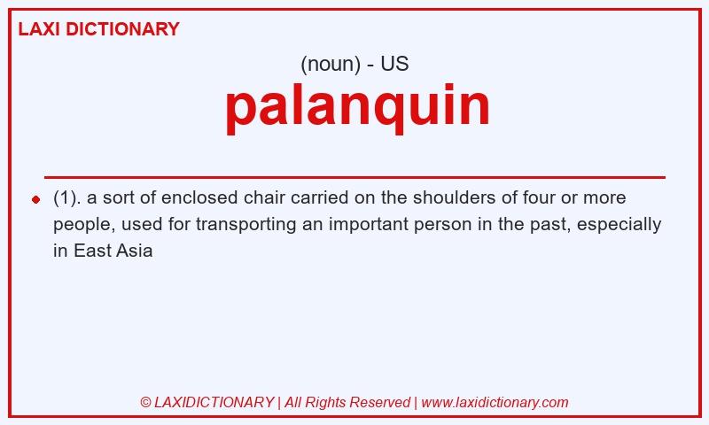 Definition palanquin in American English