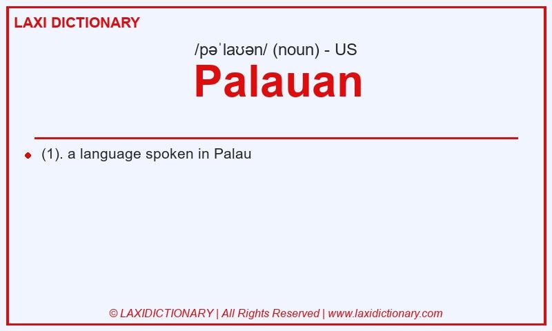 Definition Palauan in American English