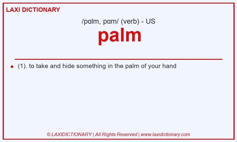 Definition palm in American English