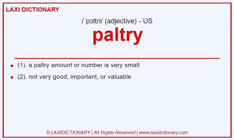 Definition paltry in American English