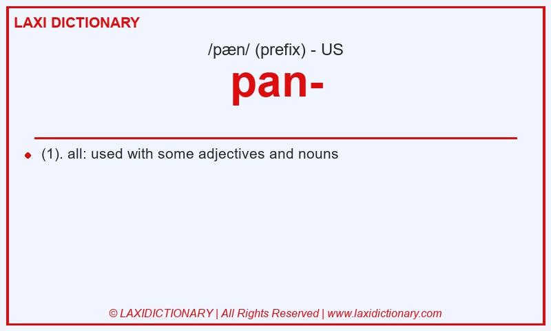 Definition pan- in American English