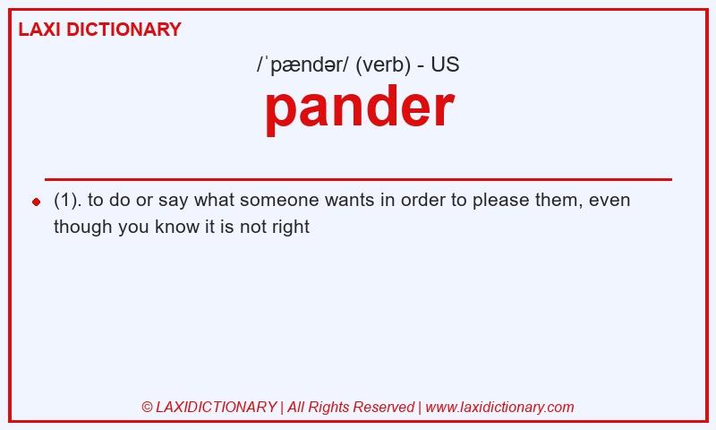 Definition pander in American English