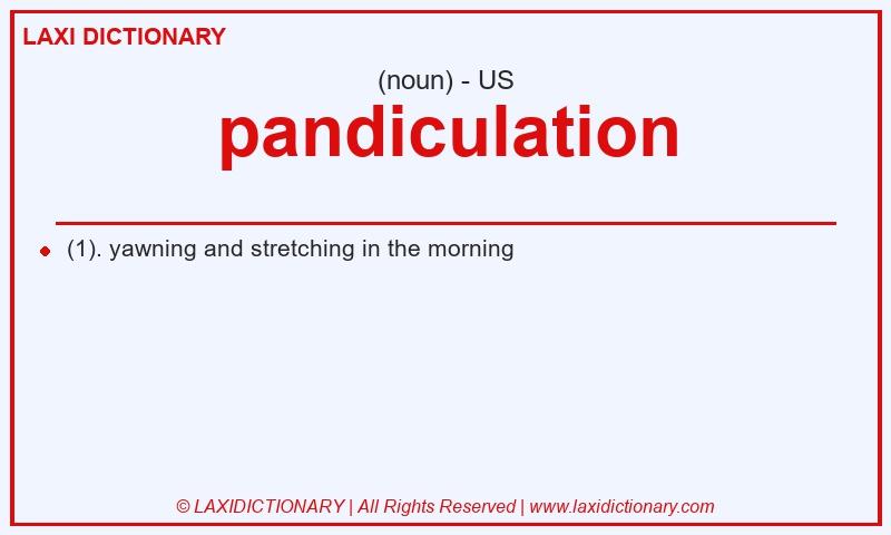Definition pandiculation in American English