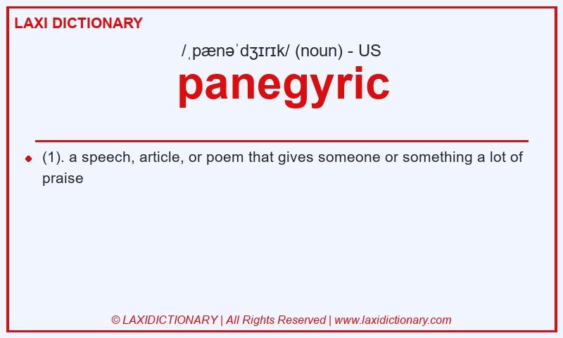 Definition panegyric in American English