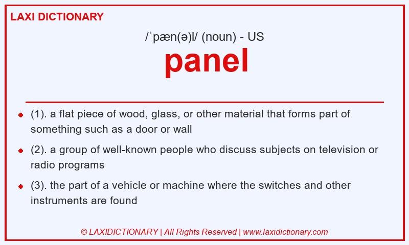 Definition panel in American English