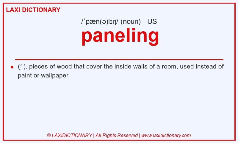 Definition paneling in American English