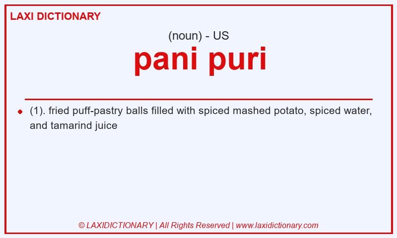 Definition pani puri in American English