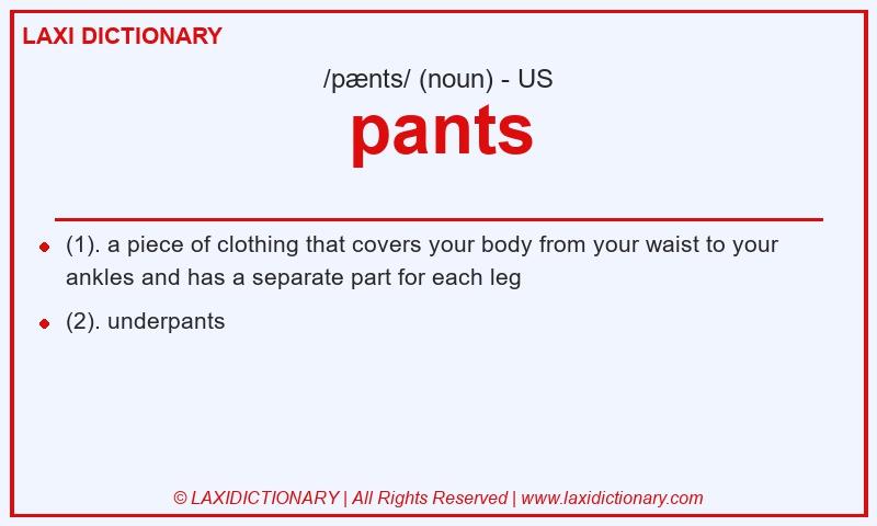 Definition pants in American English