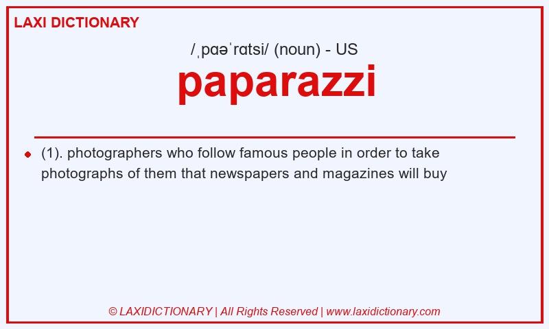 Definition paparazzi in American English