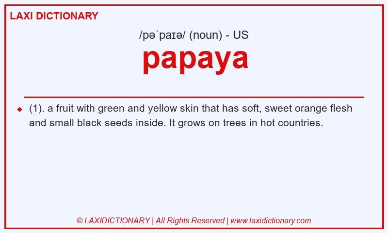Definition papaya in American English