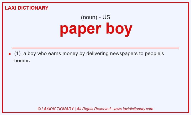 Definition paper boy in American English