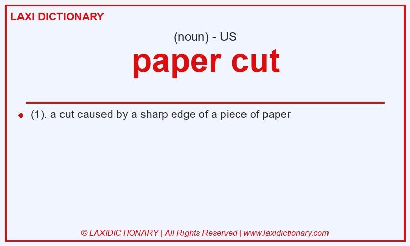 Definition paper cut in American English