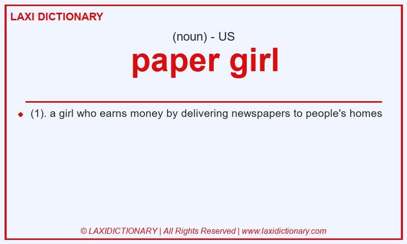 Definition paper girl in American English