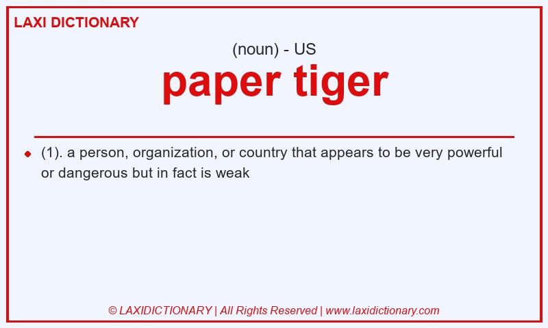 Definition paper tiger in American English
