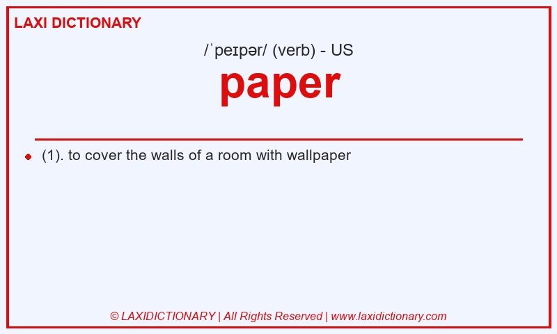 Definition paper in American English