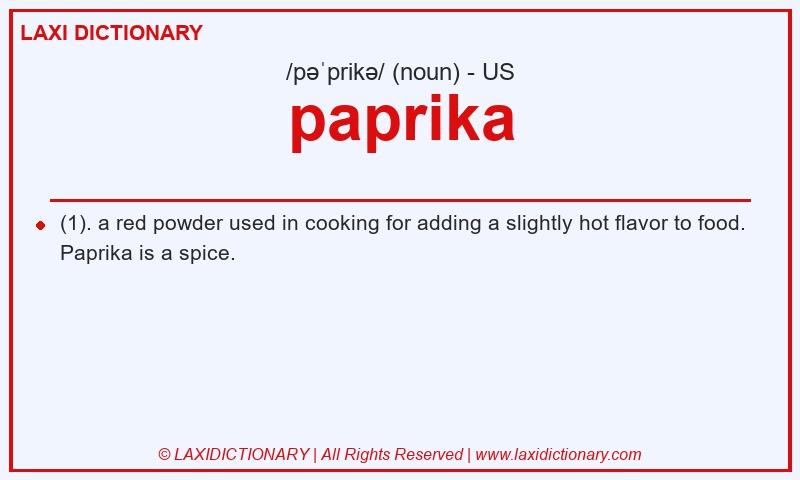Definition paprika in American English