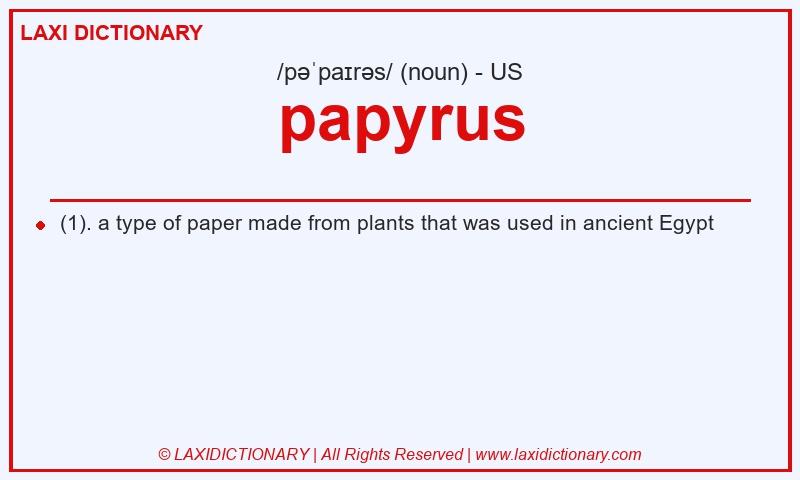 Definition papyrus in American English