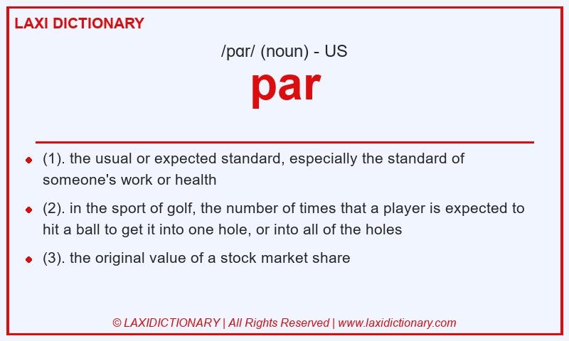 Definition par in American English