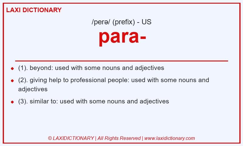 Definition para- in American English