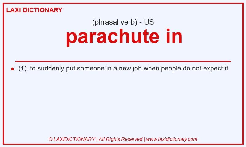 Definition parachute in in American English