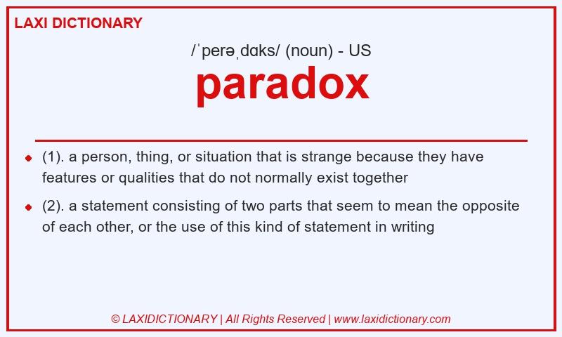 Definition paradox in American English