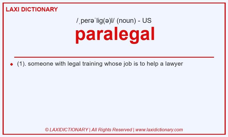 Definition paralegal in American English