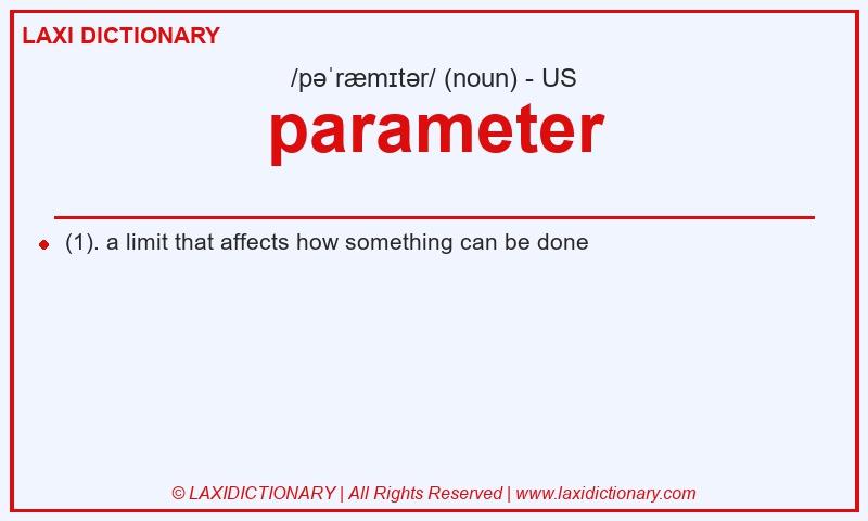 Definition parameter in American English