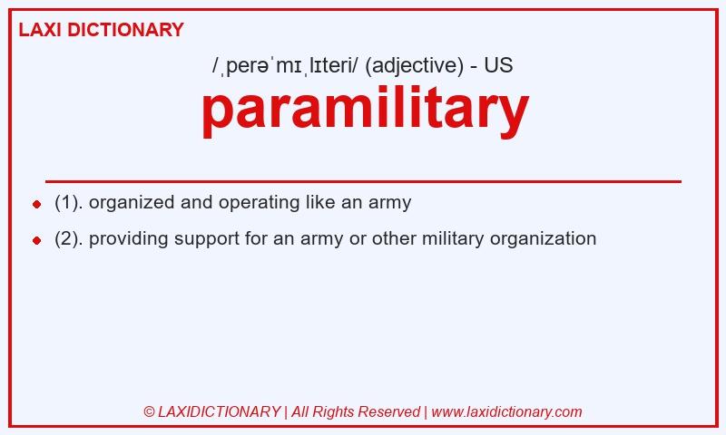 Definition paramilitary in American English