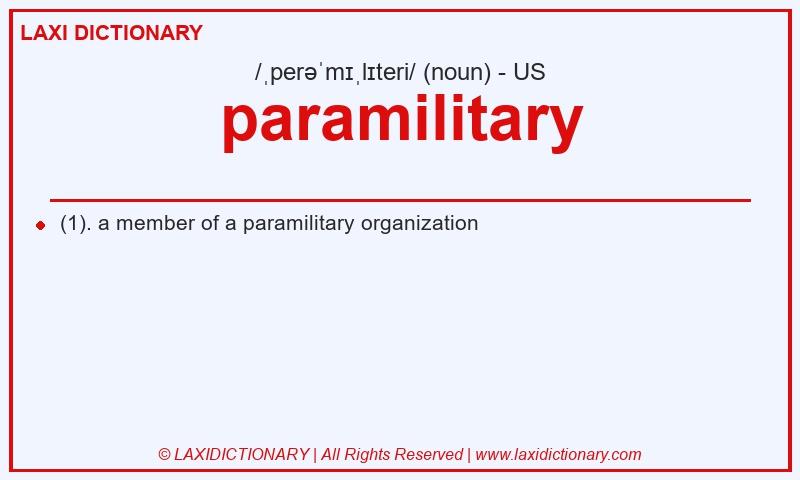 Definition paramilitary in American English