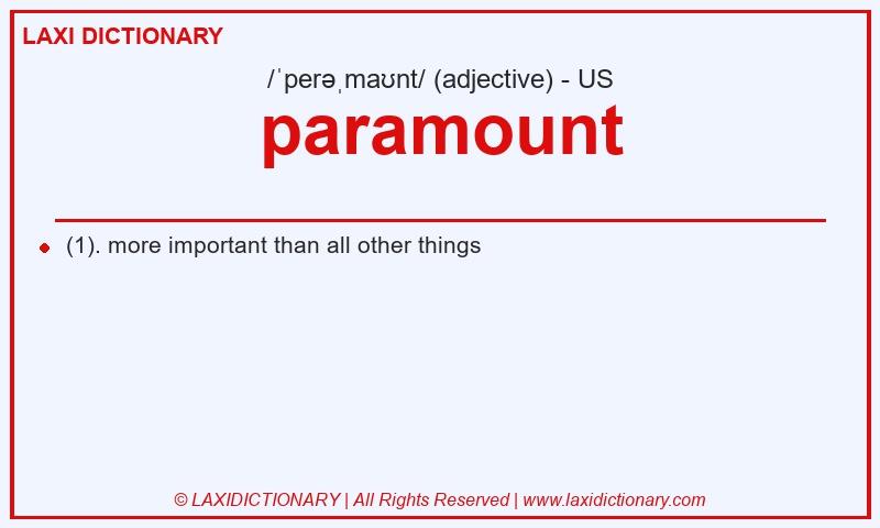 Definition paramount in American English