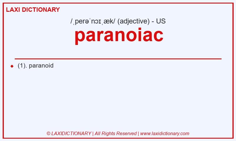 Definition paranoiac in American English