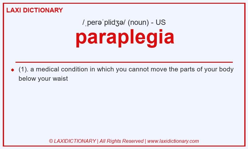 Definition paraplegia in American English