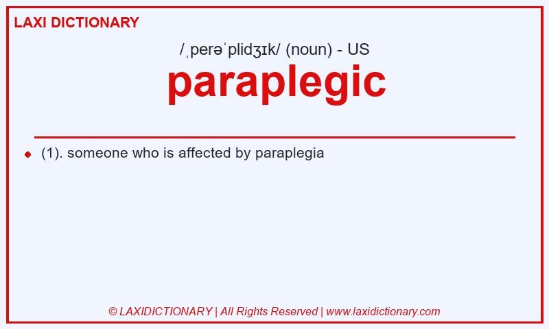 Definition paraplegic in American English