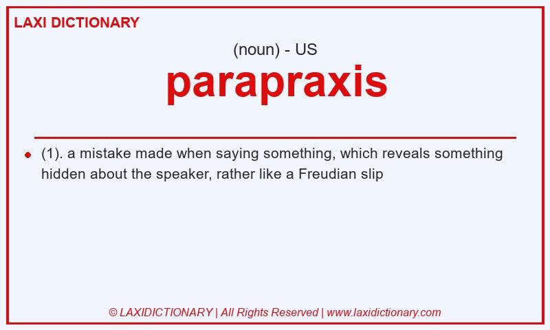 Definition parapraxis in American English