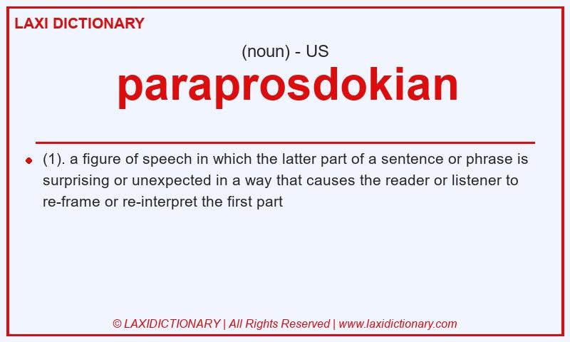 Definition paraprosdokian in American English