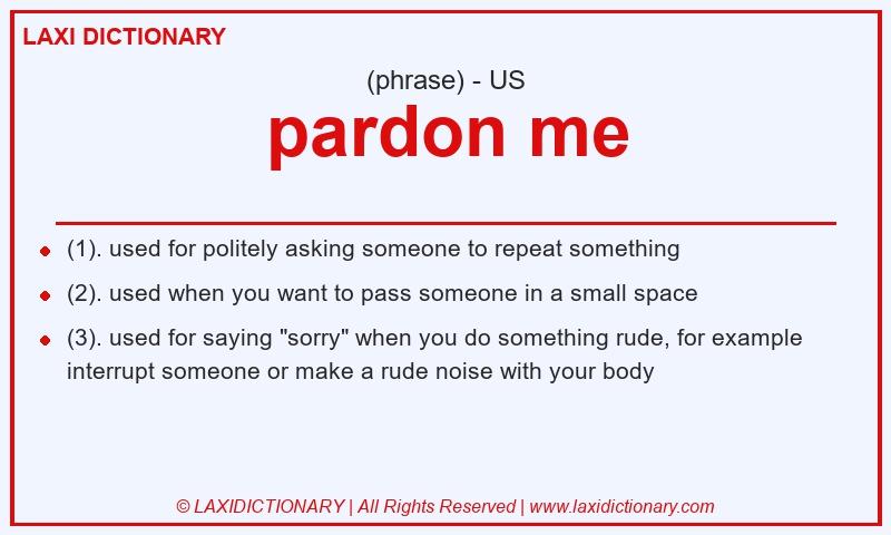 Definition pardon me in American English