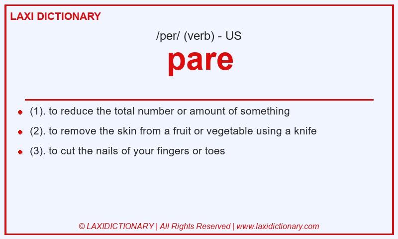 Definition pare in American English