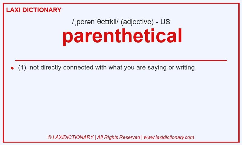 Definition parenthetical in American English