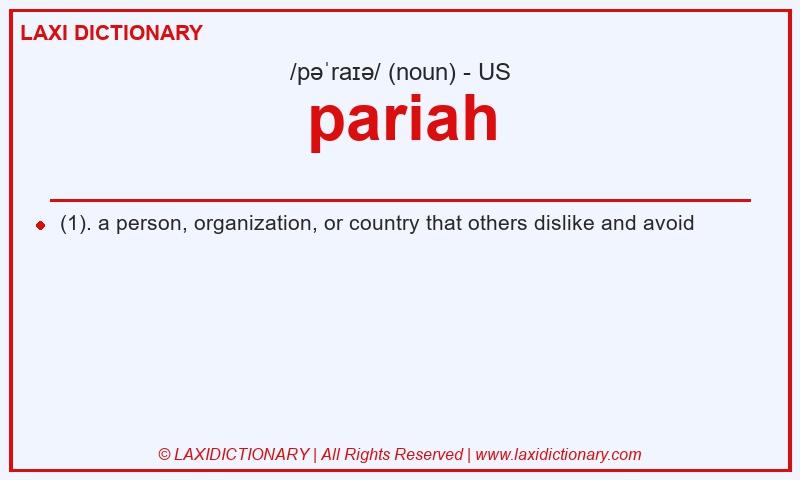 Definition pariah in American English