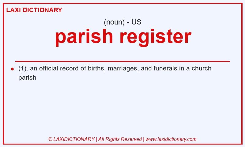 Definition parish register in American English