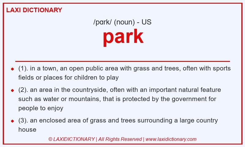 Definition park in American English