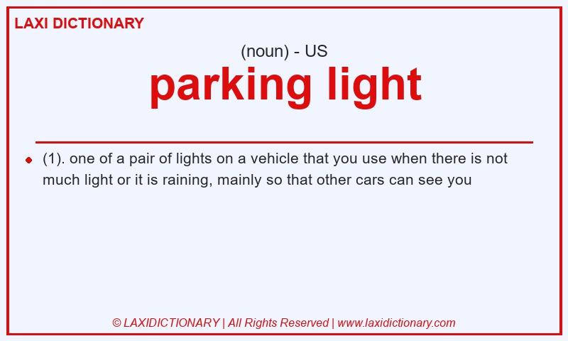 Definition parking light in American English