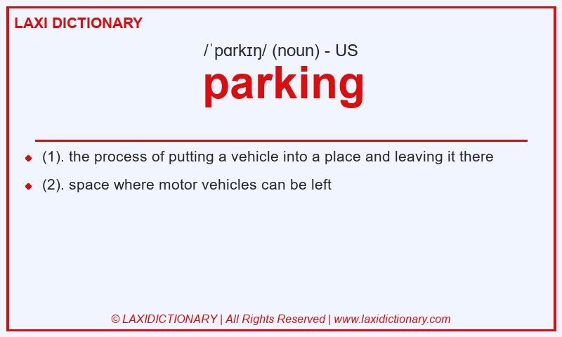 Definition parking in American English
