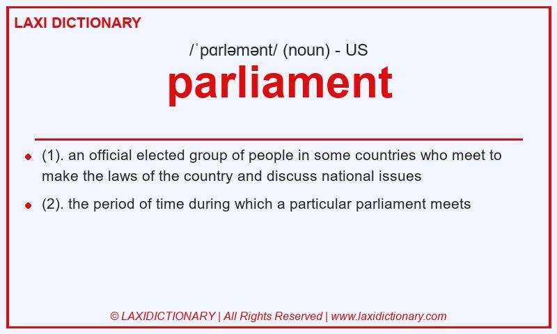 Definition parliament in American English