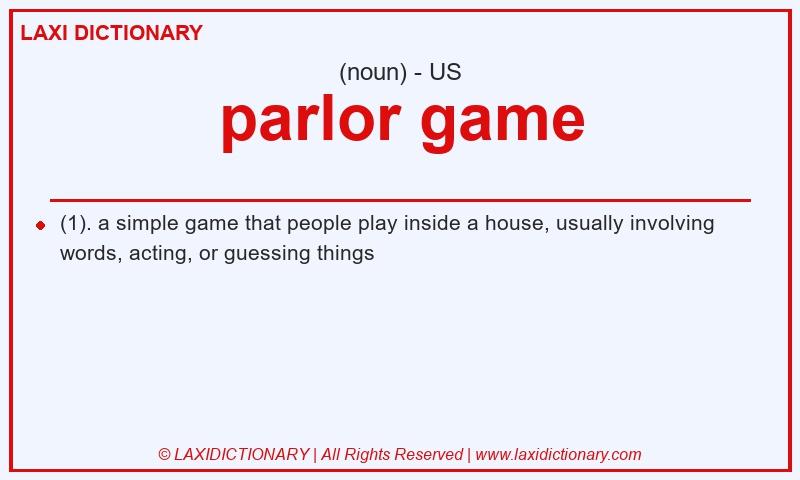 Definition parlor game in American English