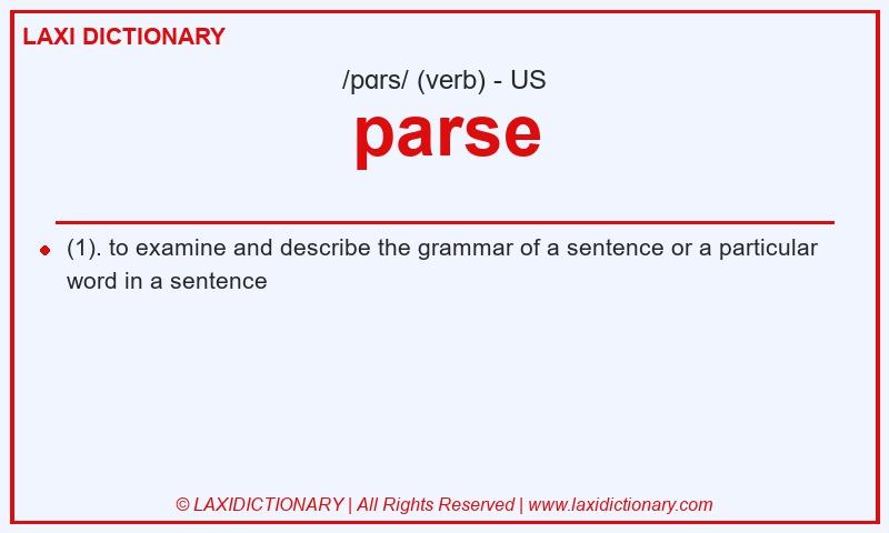 Definition parse in American English