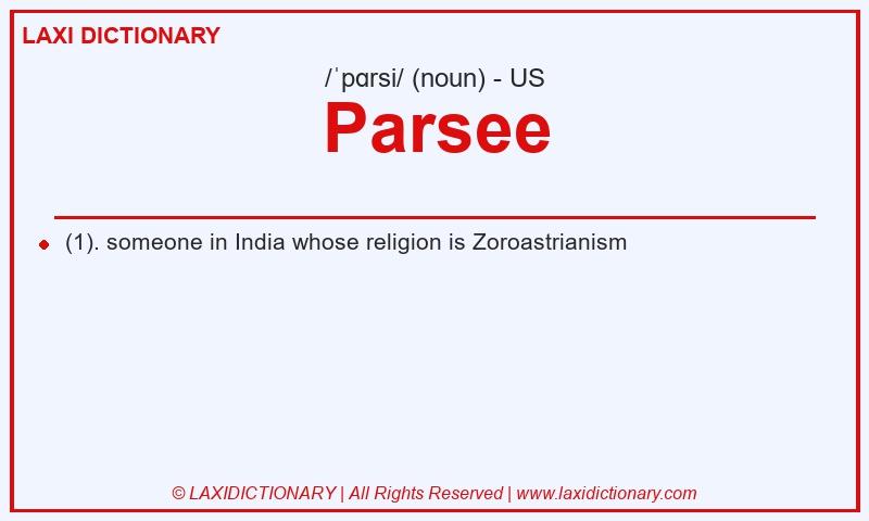 Definition Parsee in American English