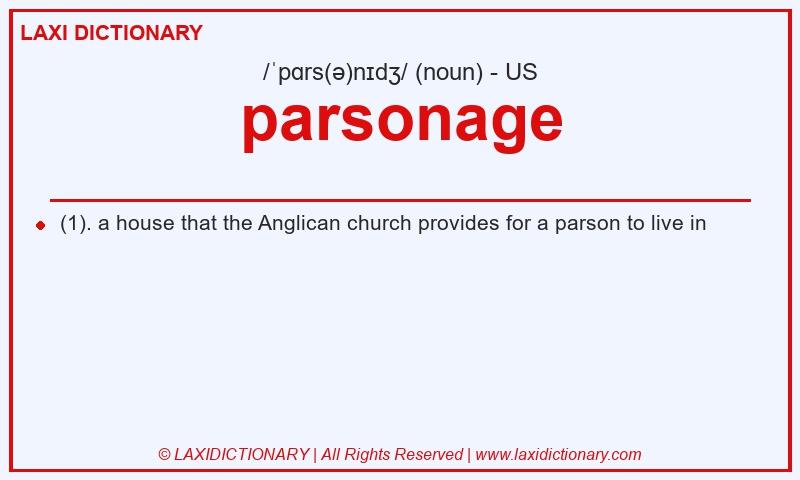 Definition parsonage in American English